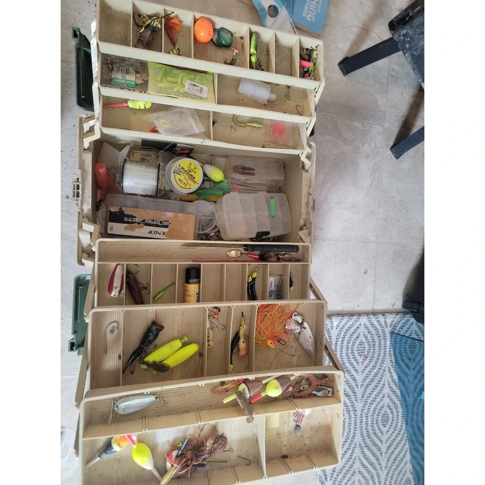 Plano Tackle Box FULL of Fishing Lures & Gear Lot  Sold‎ As Found